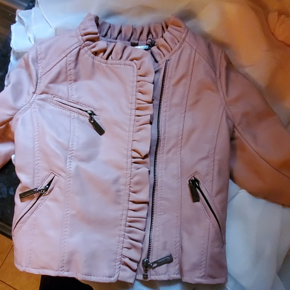 Light pink faux leather jacket